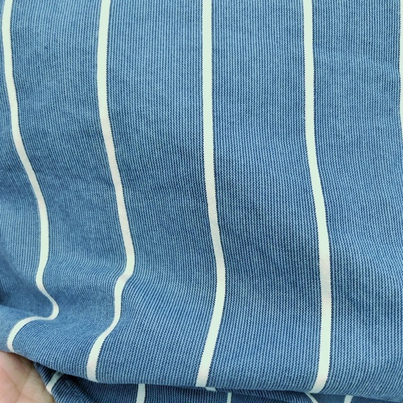 Abercrombie & Fitch Stripped Pastel Blue Long Sleeves Button Down Shirt Blouse. - Picture 6 of 13